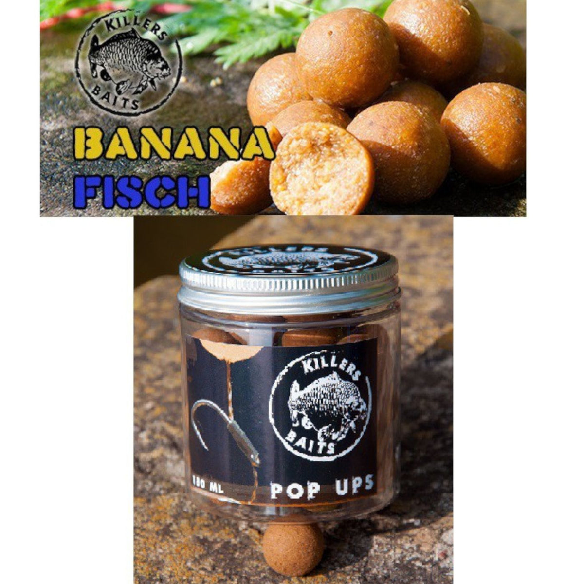 Carp Killers Banana Fisch 5kg Boilies + 100g Pop Ups 16mm
