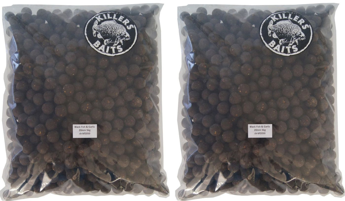 Carp Killers Black Fish & Garlic Boilies 10kg 20mm