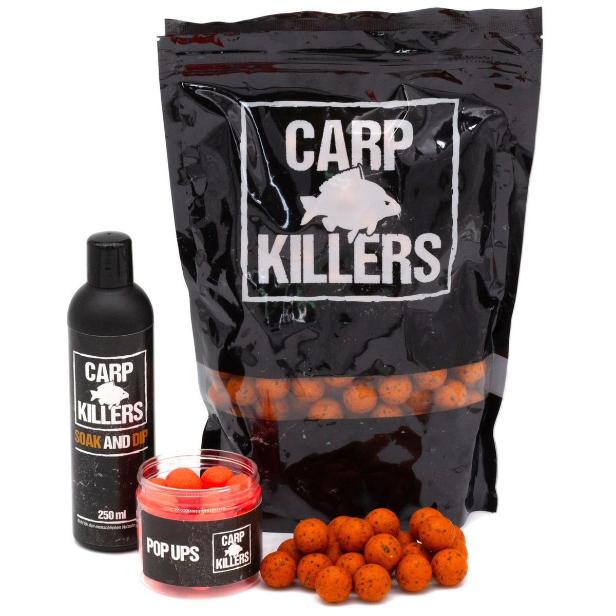 Carp Killers French Water 5kg Boilies + 100g Pop Ups 20mm + 250ml Dip