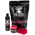 Carp Killers Pink Peach 5kg Boilies + 100g Pop Ups 20mm + 250ml Dip