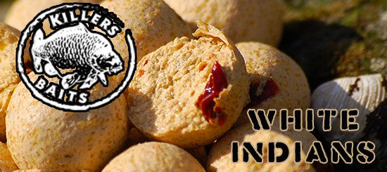 Carp Killers White Indians 5kg Boilies + 100g Pop Ups 16mm + 250ml Dip